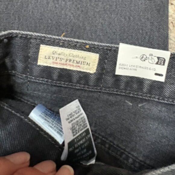 FREE PEOPLE LEVIS XL STRAIGHT WIDE LEG BELTED FADED BLACK JEANS NWT $108 28 w - Picture 9 of 11